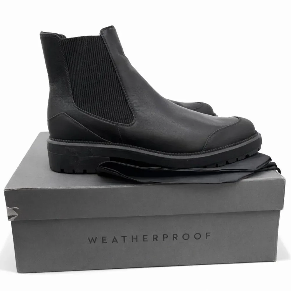 Aquatalia Leila Calf Leather Lug Sole Chelsea Boots Waterproof Women 9 Italian